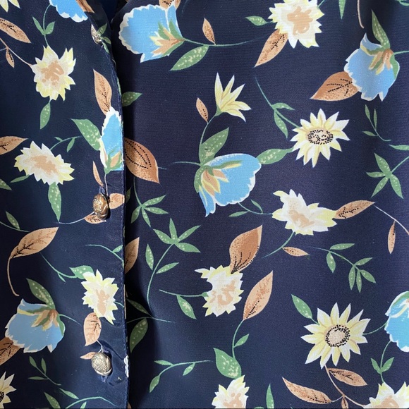 Vintage floral blouse with collar - Picture 3 of 3